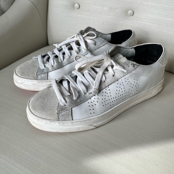 P448 Shoes P448 Designer Italy White Calf Hair Leather Women Tennis